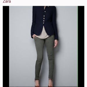 RARE ZARA JACKET NAVY WITH GOLD BUTTON MILITARY BLAZER COAT. NWT S